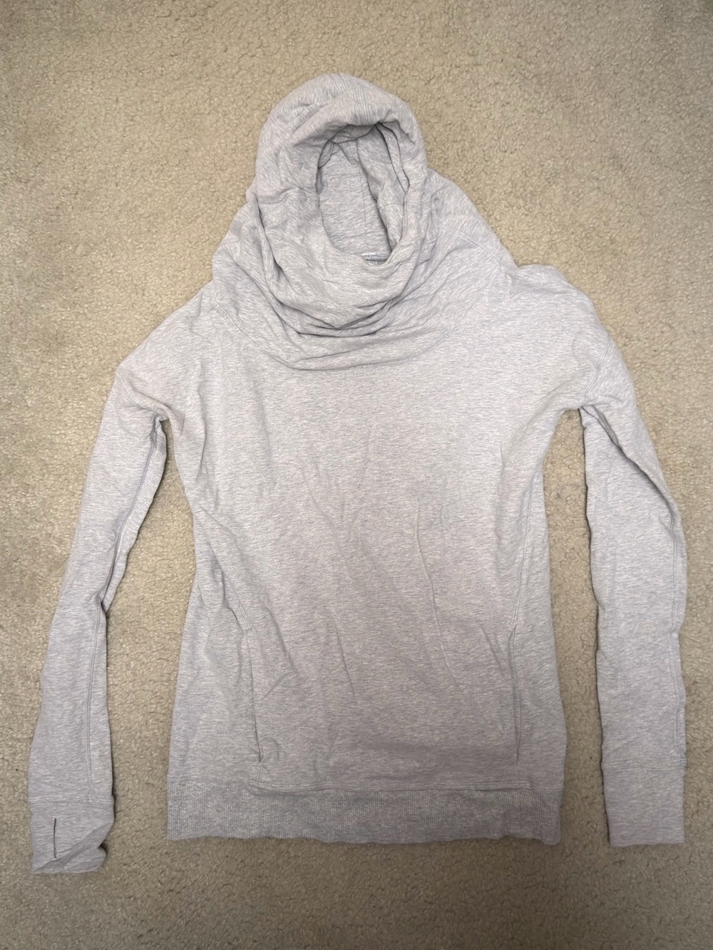 lululemon athletica Light Gray Cowl Neck Long-Sleeve Sweater